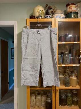 Gap Favorite Khaki Striped Capri Pants Size 14